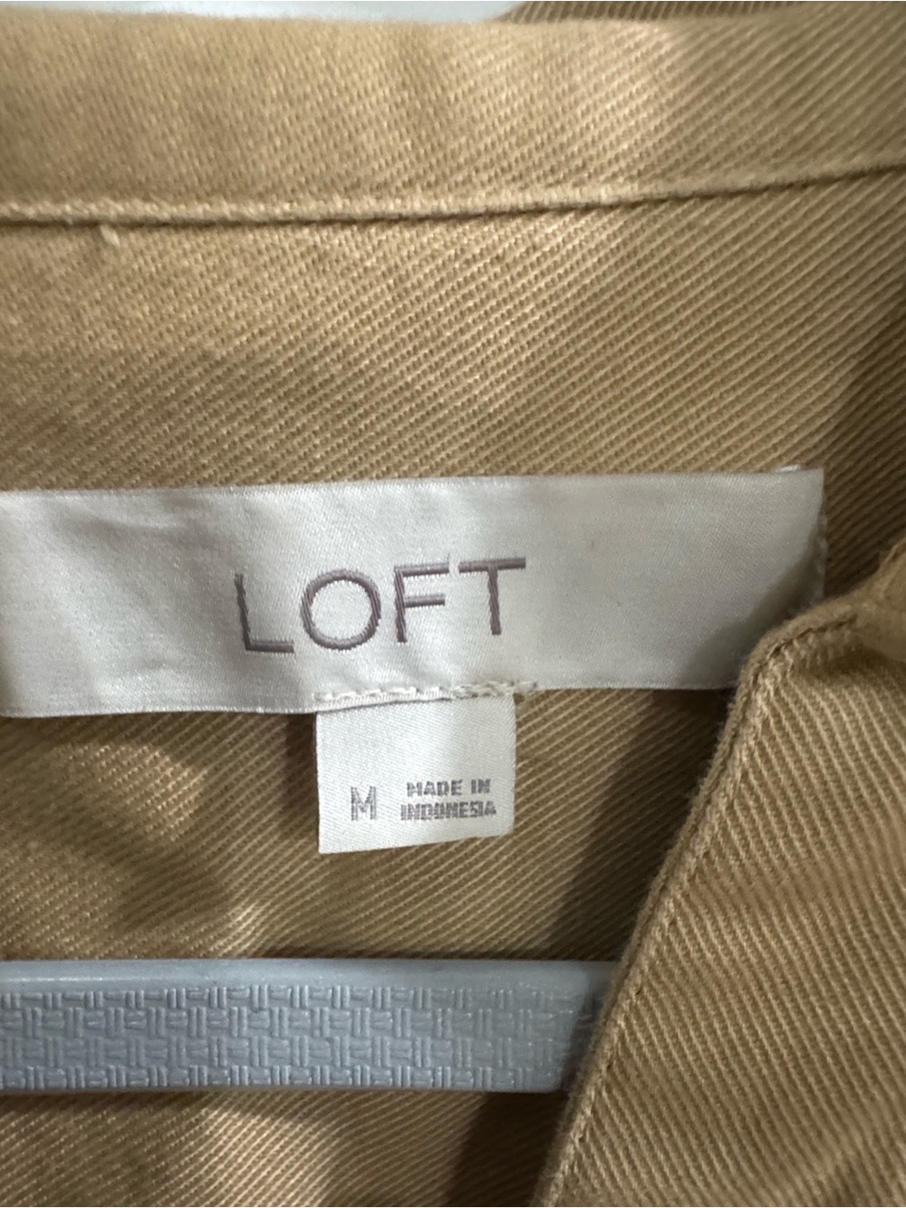 LOFT Beige Utility Shirt Dress with Short Sleeves - Picture 5 of 8
